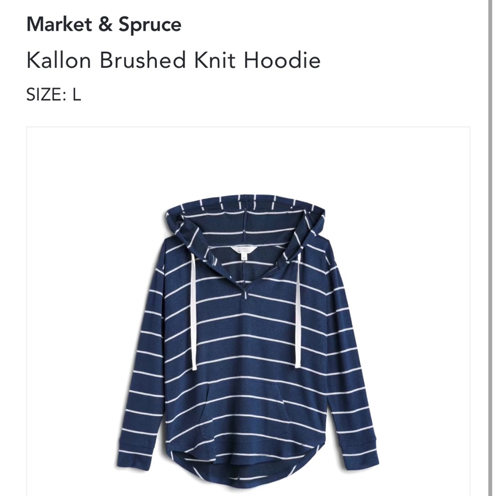 NWT Market & Spruce L navy blue striped sweater